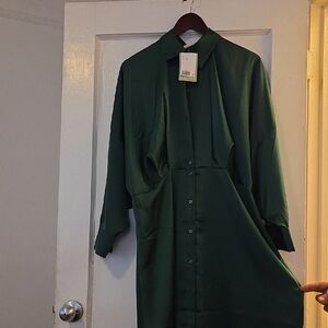 H&M Green Long Sleeve Dress